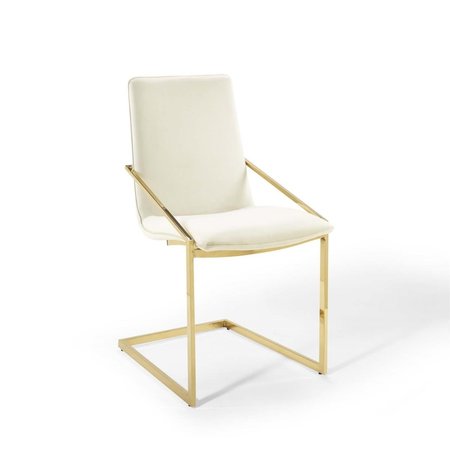 MODWAY FURNITURE Pitch Performance Velvet Dining Armchair - Gold & Ivory EEI-3799-GLD-IVO